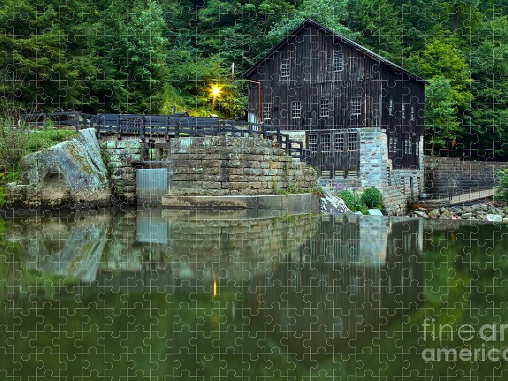 Mcconnells Mill State Park Jigsaw Puzzle featuring the photograph McConnells Mill Landscape Reflections by Adam Jewell