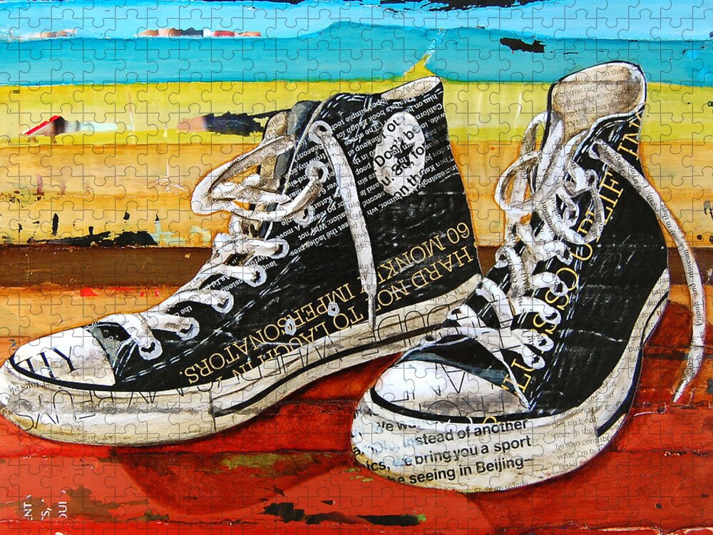 Converse Jigsaw Puzzle featuring the mixed media Meaningful Convere-ations by Danny Phillips