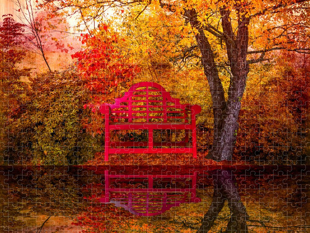 American Jigsaw Puzzle featuring the photograph Meet Me at the Pond by Debra and Dave Vanderlaan