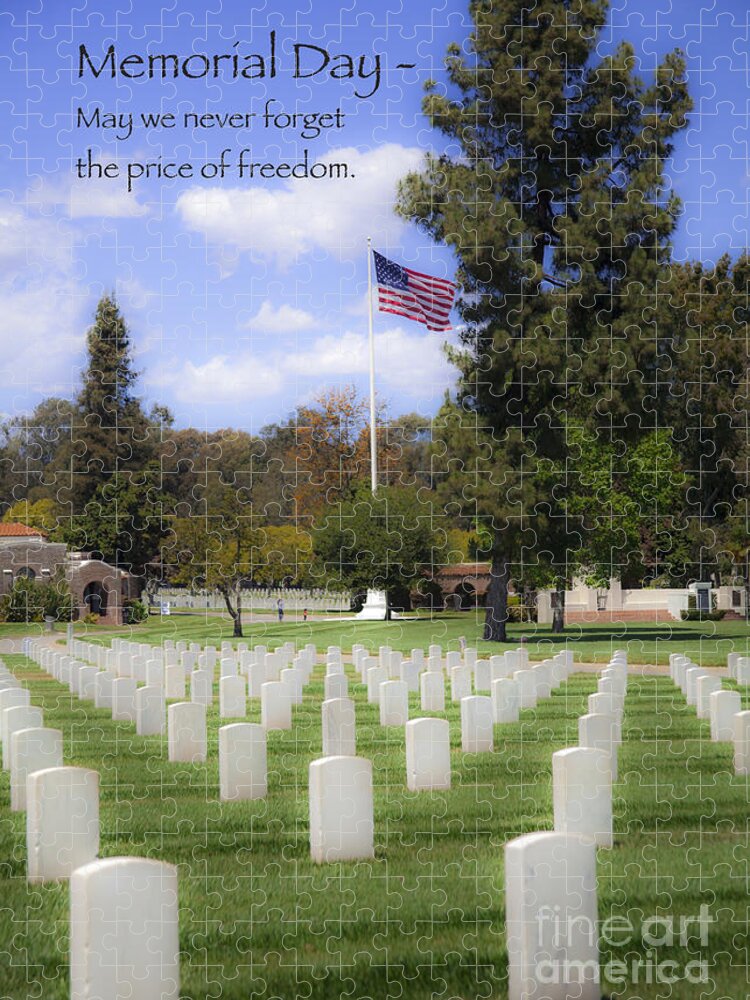 Memorial Day Jigsaw Puzzle featuring the photograph Memorial Day - May We Never Forget The Price of Freedom by Jerry Cowart