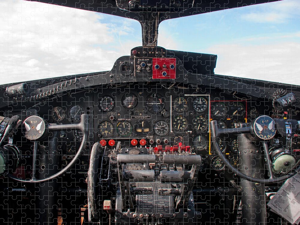 Airplane Jigsaw Puzzle featuring the photograph Memphis Belle Cockpit by John Black