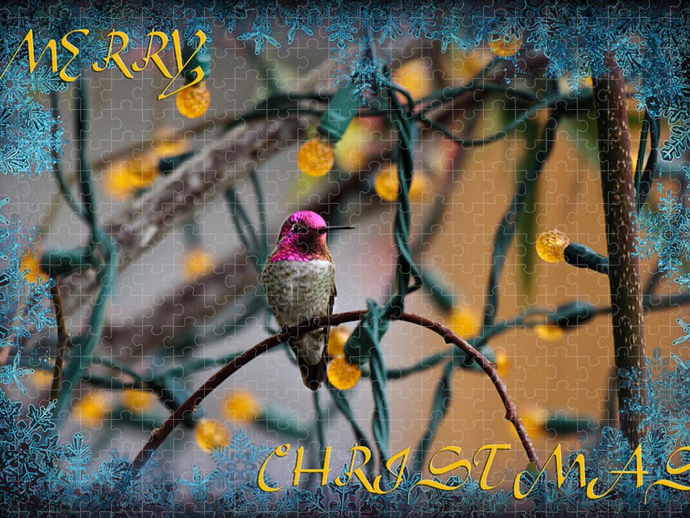 Merry Christmas Hummer Jigsaw Puzzle featuring the photograph Merry Christmas Hummer by Wes and Dotty Weber