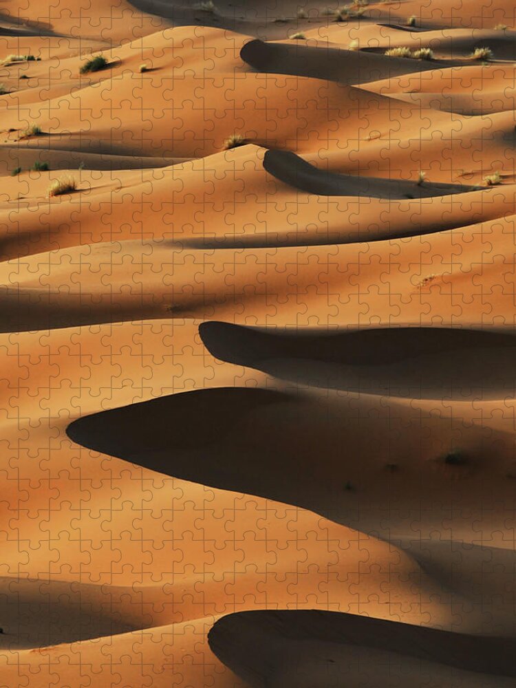 Sand Dune Jigsaw Puzzle featuring the photograph Merzouga Sand Dunes At Sunrise, Sahara by Ignacio Palacios