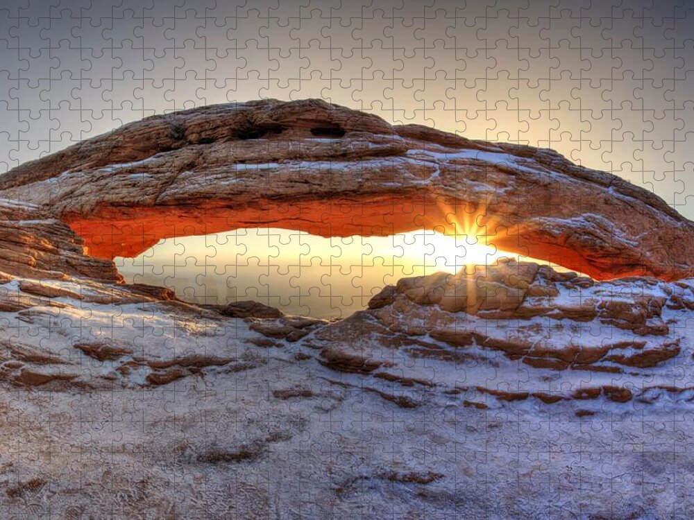 Americas Best Idea Jigsaw Puzzle featuring the photograph Mesa Sunburst by David Andersen