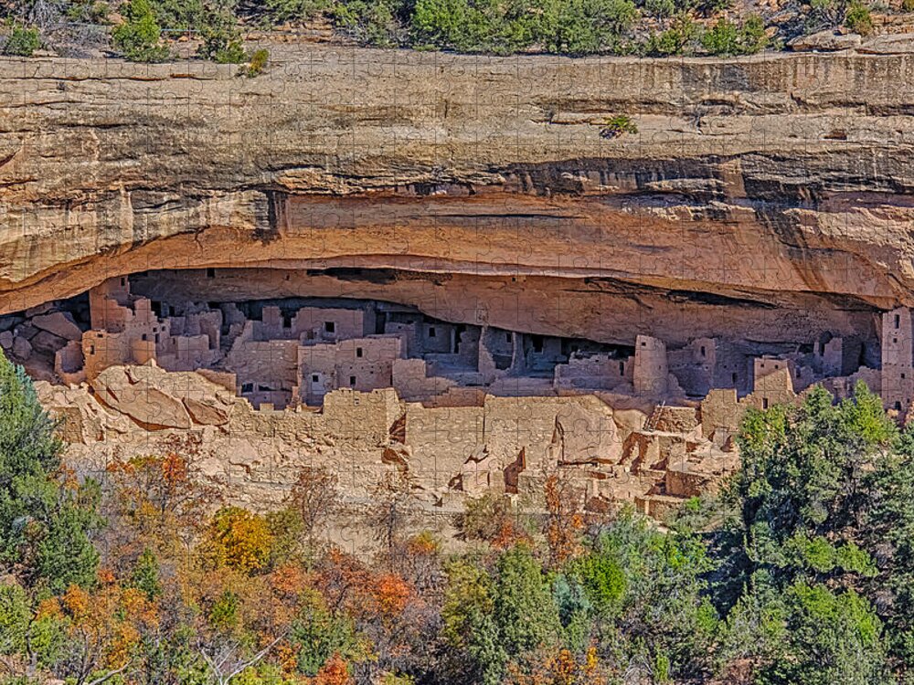 Mesa Verde Cliff Dwelling Jigsaw Puzzle featuring the photograph Mesa verde cliff dwelling by Paul Freidlund