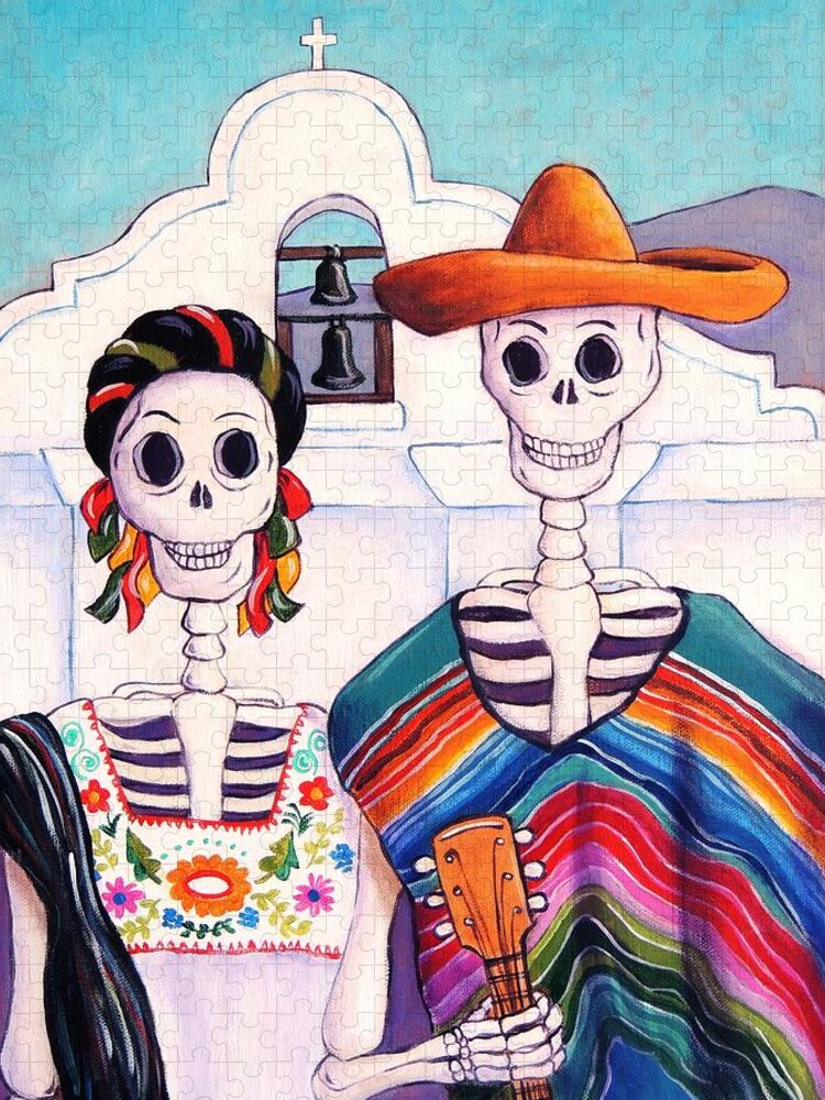 Dia De Los Muertos Jigsaw Puzzle featuring the painting Mexican Gothic by Candy Mayer