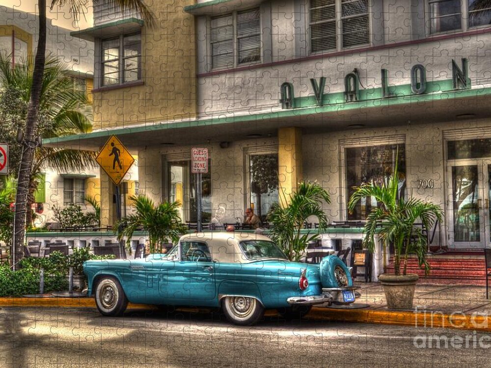 Miami Beach Jigsaw Puzzle featuring the photograph Miami Beach Art Deco 1 by Timothy Lowry