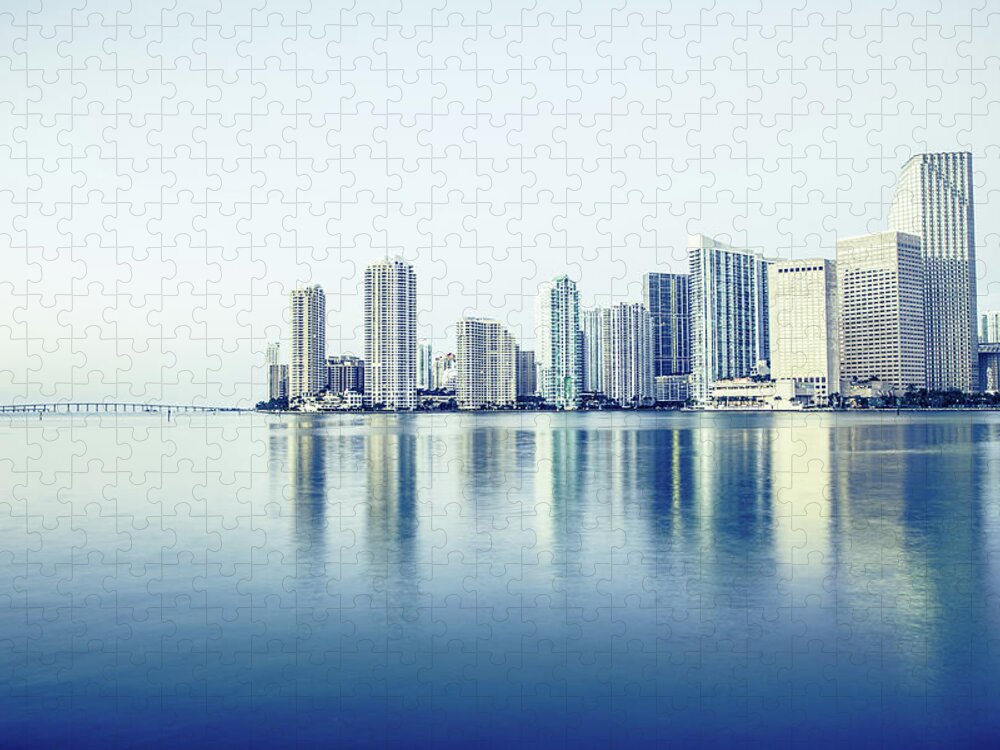 Scenics Jigsaw Puzzle featuring the photograph Miami Downtown Skyline by Moreiso