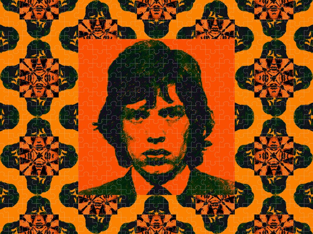 Mick Jaggar Jigsaw Puzzle featuring the photograph Mick Jagger Abstract Window by Wingsdomain Art and Photography