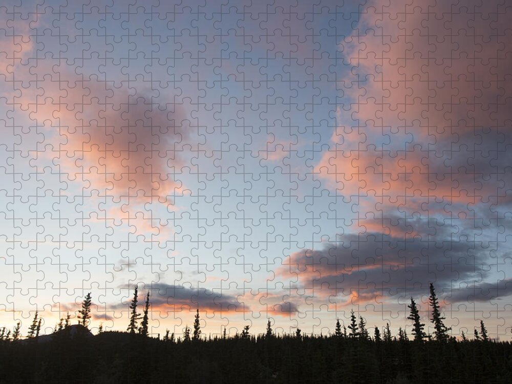 Feb0514 Jigsaw Puzzle featuring the photograph Midnight Sun And Clouds Denali Np Alaska by Matthais Breiter