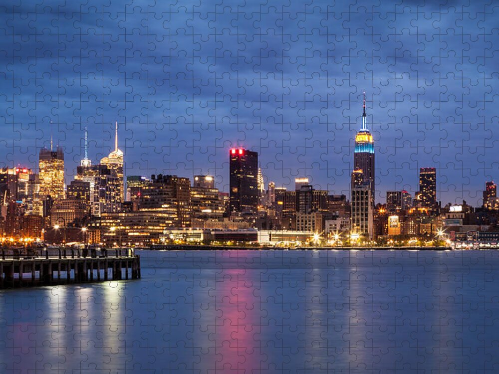 16:9 Jigsaw Puzzle featuring the photograph Midtown Manhattan by Mihai Andritoiu