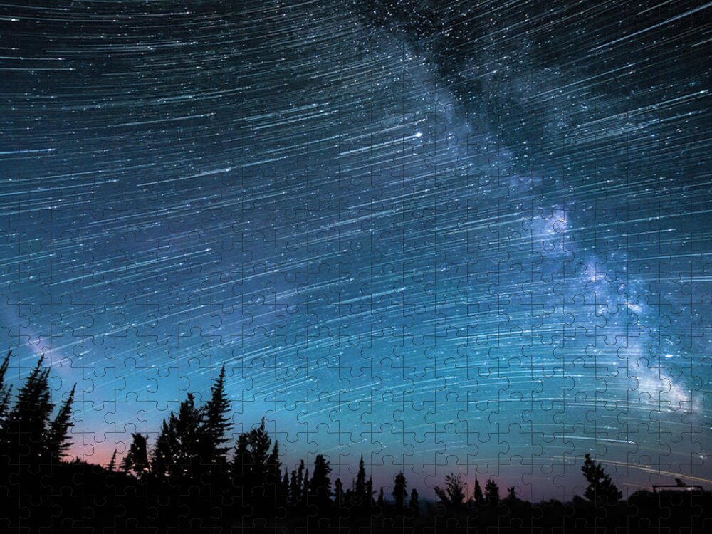 Tranquility Jigsaw Puzzle featuring the photograph Milky Way, Hour-long Time Exposure by Preserved Light Photography