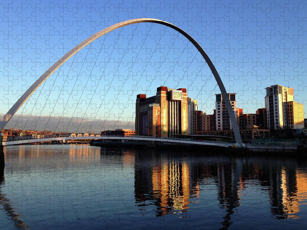 Newcastle-upon-tyne Jigsaw Puzzle featuring the photograph Millennium Bridge by William Nilly