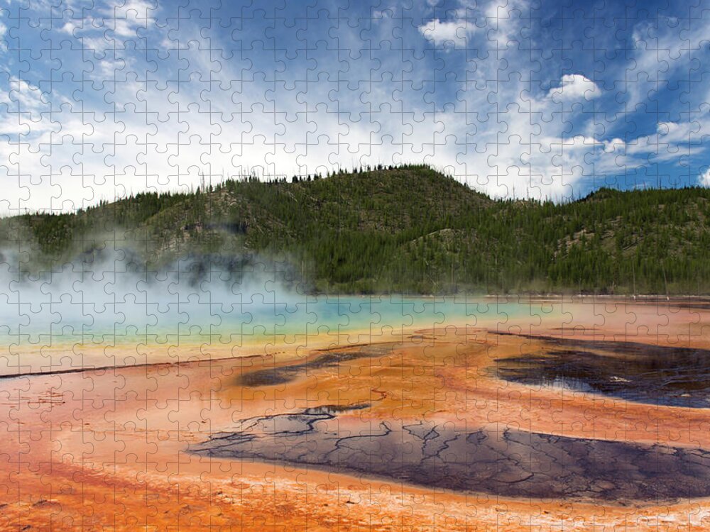Scenics Jigsaw Puzzle featuring the photograph Mineral Pools Of Yellowstone by Gail Shotlander