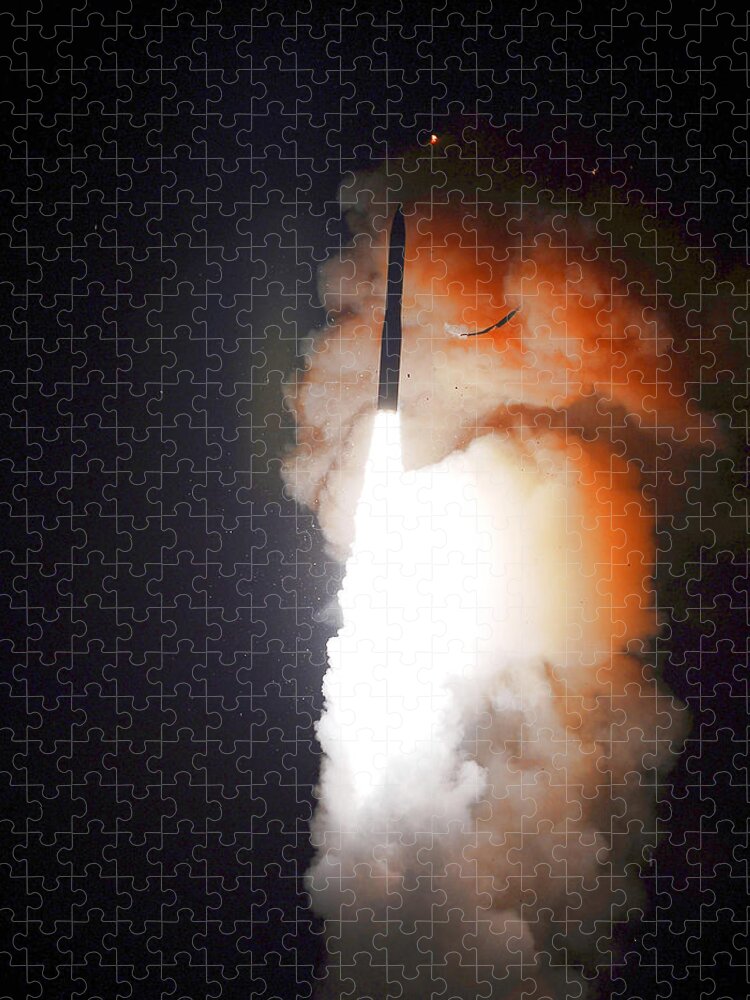 Missile Jigsaw Puzzle featuring the photograph Minuteman IIi Missile Test by Science Source