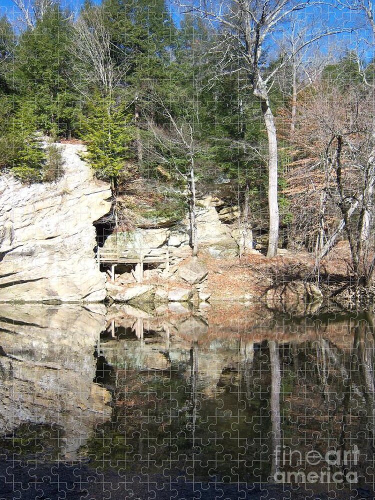 Landscape Jigsaw Puzzle featuring the photograph Sugar Creek Mirror by Pamela Clements