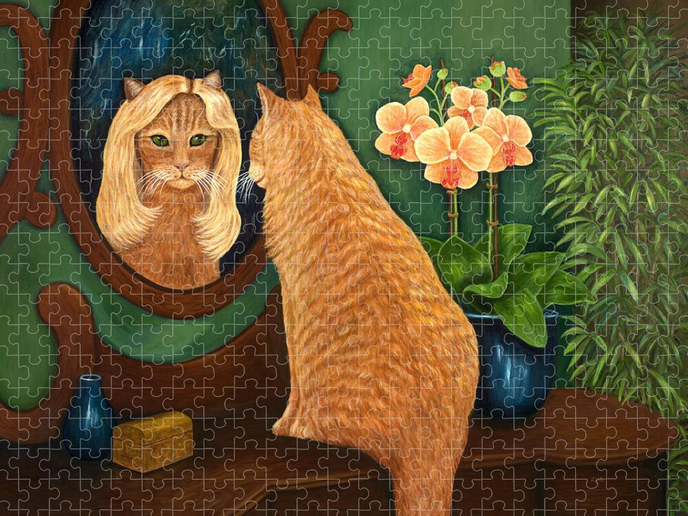 Karen Zuk Rosenblatt Jigsaw Puzzle featuring the painting Mirror Mirror on the Wall by Karen Zuk Rosenblatt
