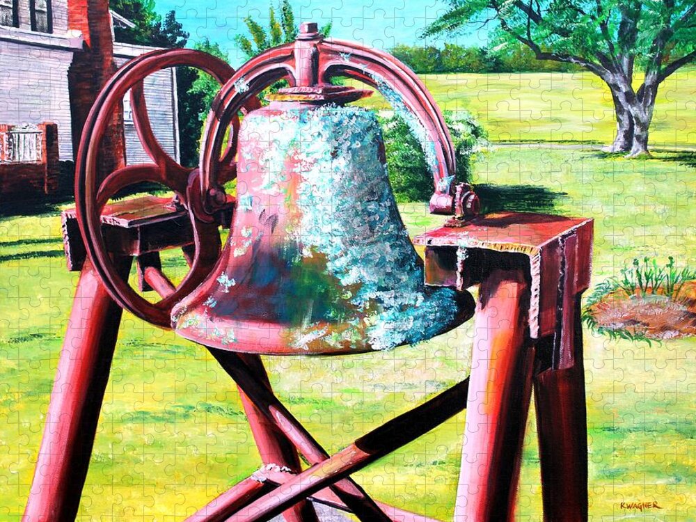 Bell Jigsaw Puzzle featuring the painting Mississippi Plantation Bell by Karl Wagner