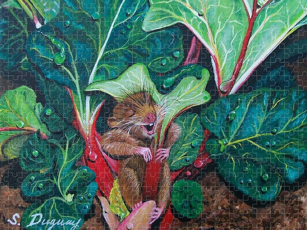 Mole Jigsaw Puzzle featuring the painting Molly's Umbrella by Sharon Duguay
