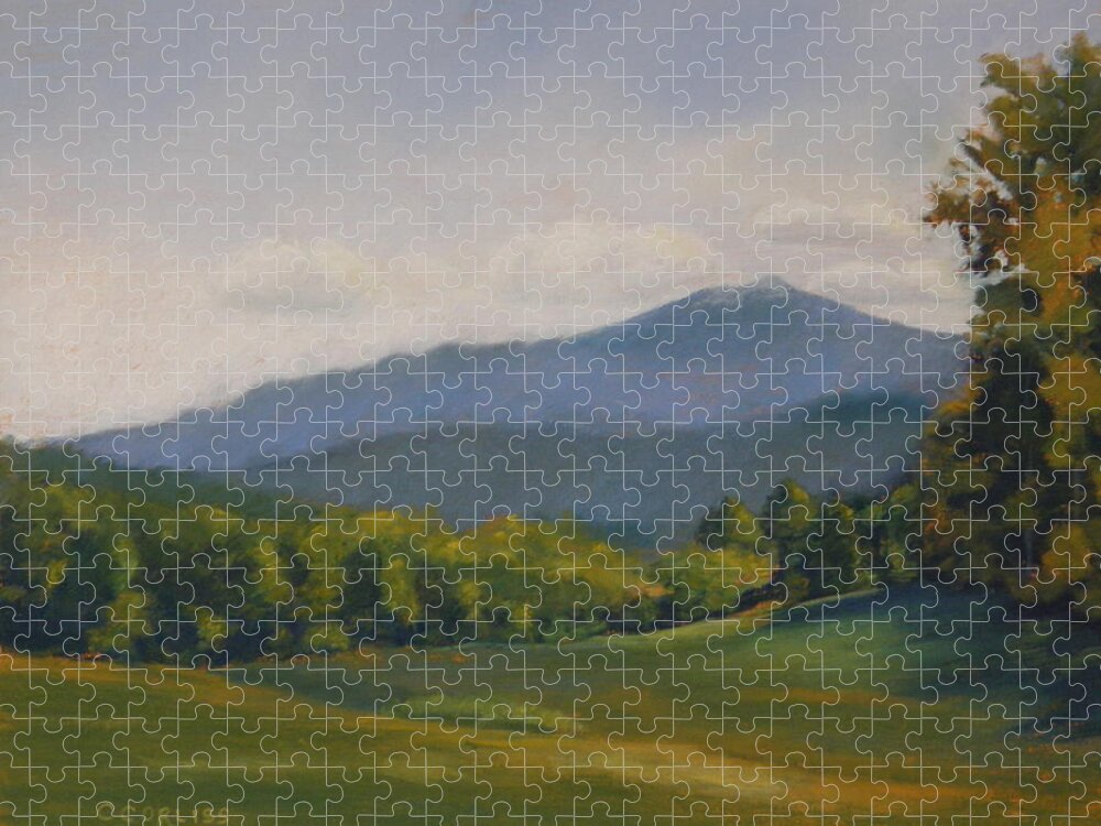 Mountains Jigsaw Puzzle featuring the pastel Monadnock Summer by Carol Corliss