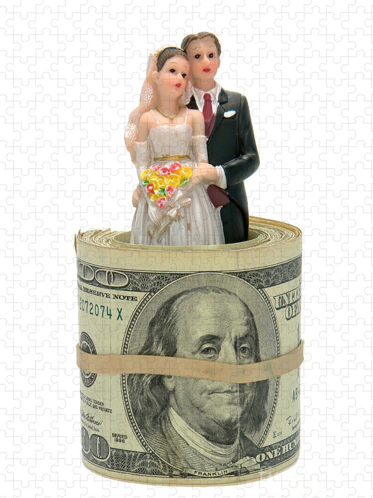 Marriage Jigsaw Puzzle featuring the photograph Money and Happiness by Olivier Le Queinec