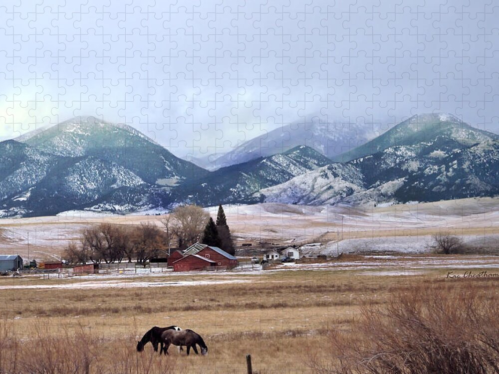 Montana Ranch Jigsaw Puzzle featuring the photograph Montana Ranch - 1 by Kae Cheatham