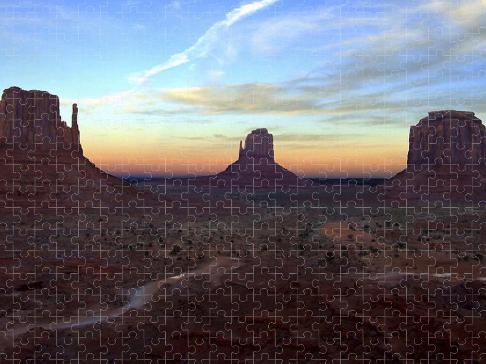 Monument Valley Jigsaw Puzzle featuring the photograph Monument Valley Just After Sunset by Mike McGlothlen