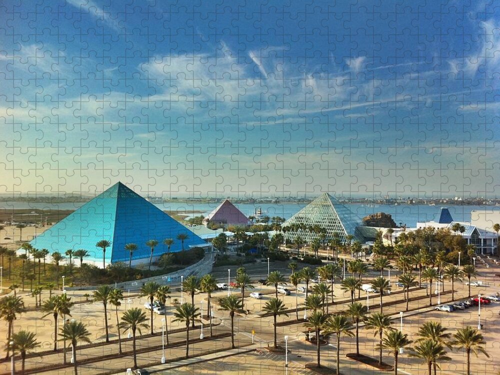Moody Jigsaw Puzzle featuring the photograph Moody Gardens in Galveston by Tim Stanley