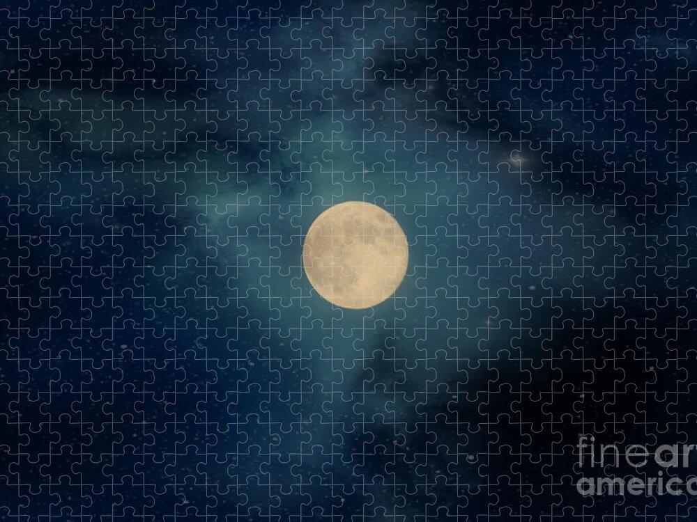 Astrology Jigsaw Puzzle featuring the photograph Moon Over MIssouri by Peggy Franz