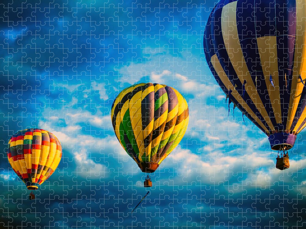 Hot Air Balloon Jigsaw Puzzle featuring the photograph Morning Flight Hot Air Balloons by Bob Orsillo