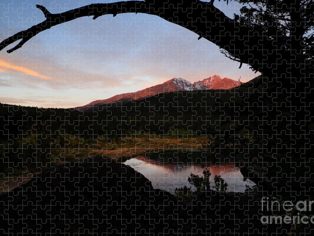 America Jigsaw Puzzle featuring the photograph Morning Glow on Mountain Peaks by Karen Lee Ensley
