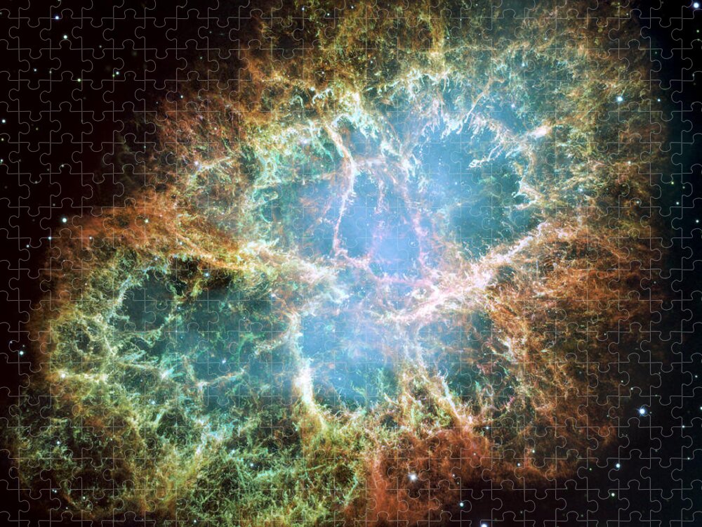 3scape Jigsaw Puzzle featuring the photograph Most detailed image of the Crab Nebula by Adam Romanowicz