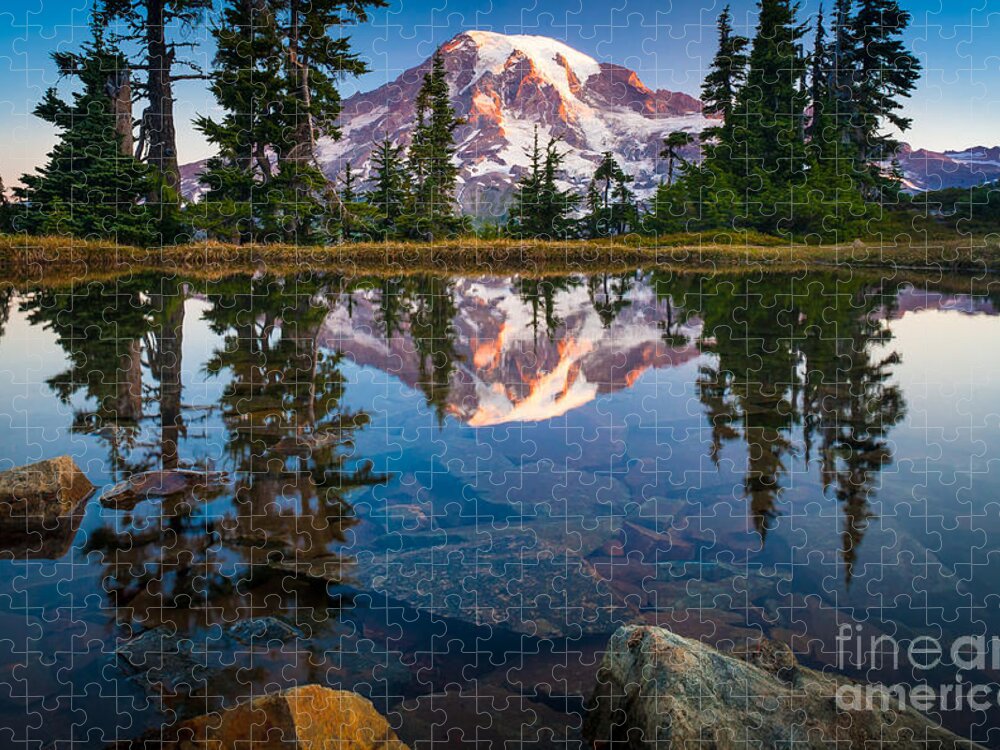 America Jigsaw Puzzle featuring the photograph Mount Rainier Tarn by Inge Johnsson