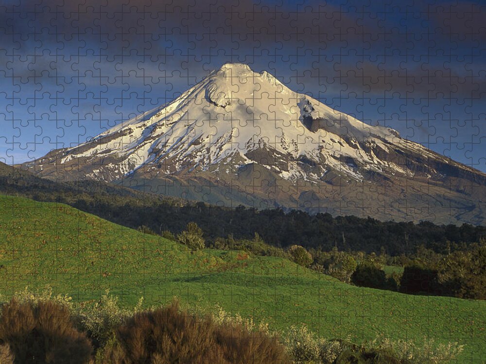 Feb0514 Jigsaw Puzzle featuring the photograph Mount Taranaki Western Flanks New by Ned Norton