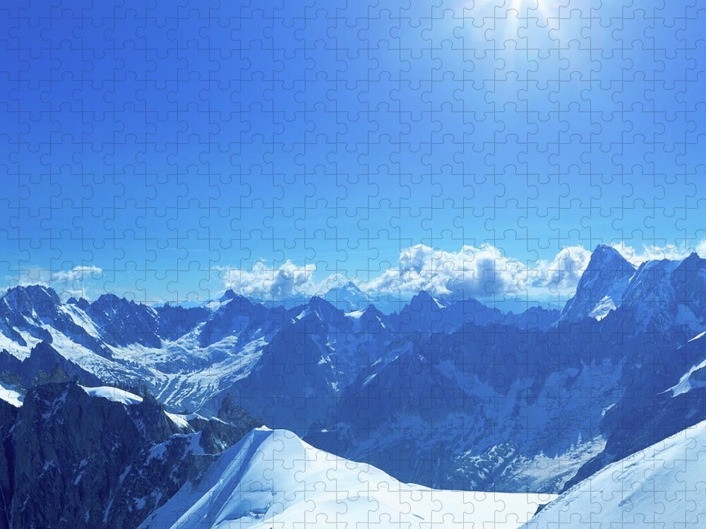 Recreational Pursuit Jigsaw Puzzle featuring the photograph Mountain Climbers In The Mont Blanc Area by Mammuth