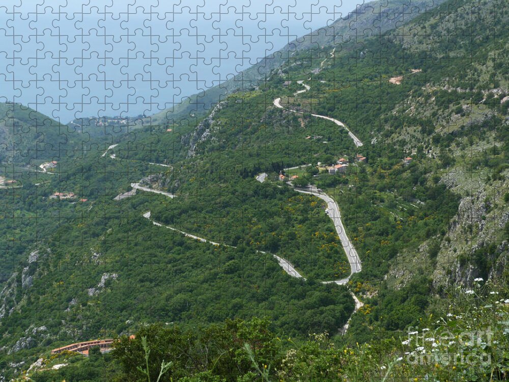 Petrovac Jigsaw Puzzle featuring the photograph Mountain Road to Petrovac - Montenegro by Phil Banks