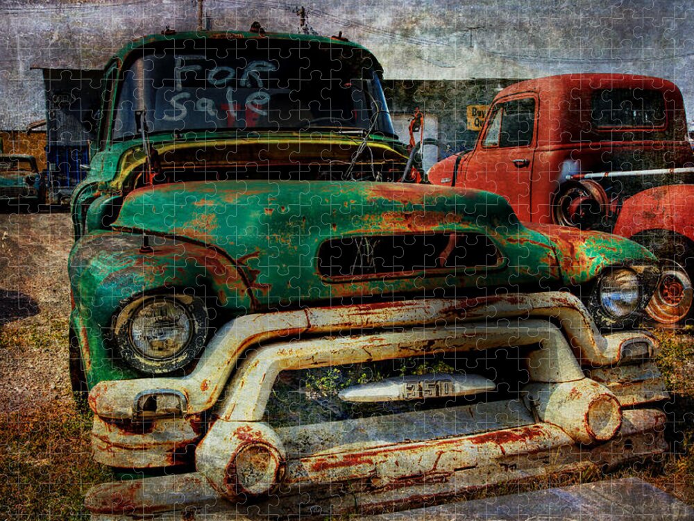 Truck Jigsaw Puzzle featuring the photograph Mr Green 4 Sale by Toni Hopper