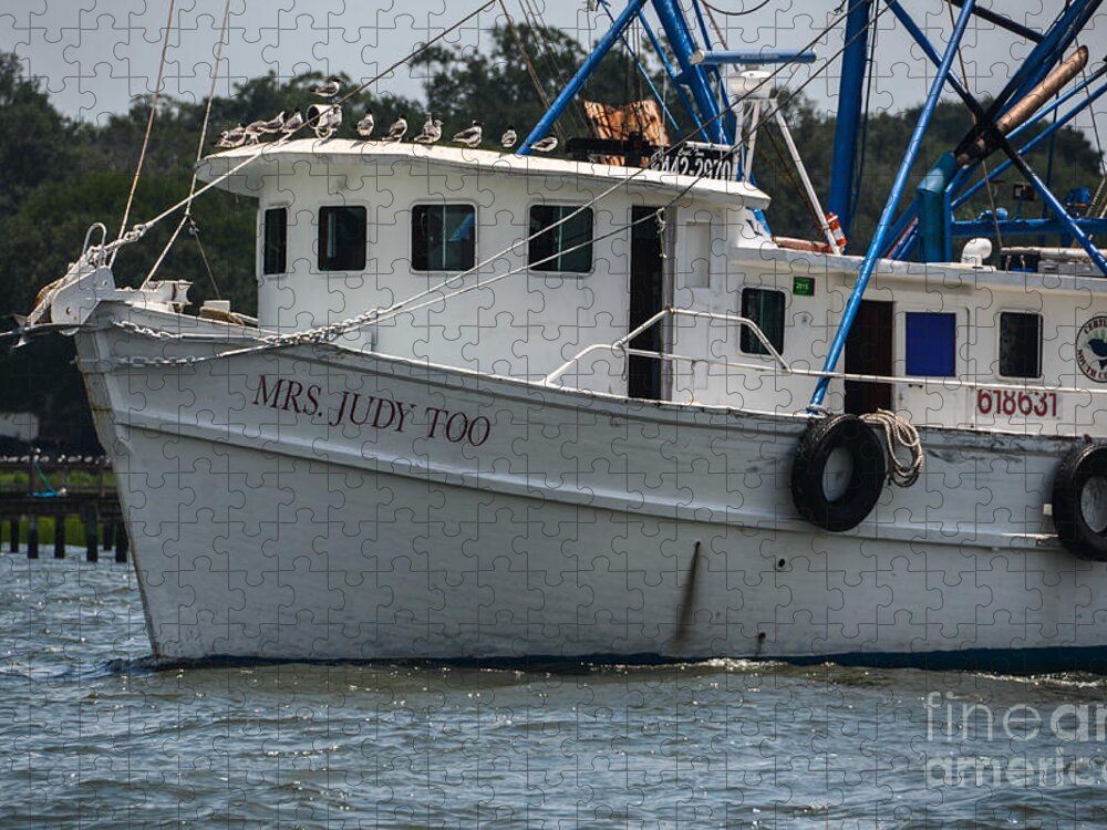 Shrimp Boat Jigsaw Puzzle featuring the photograph Mrs Judy Too by Dale Powell