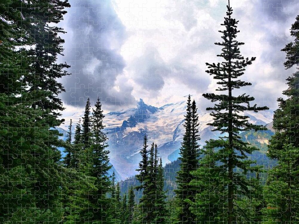 Mt Rainier Jigsaw Puzzle featuring the photograph Mt Rainier by Lynn Hopwood