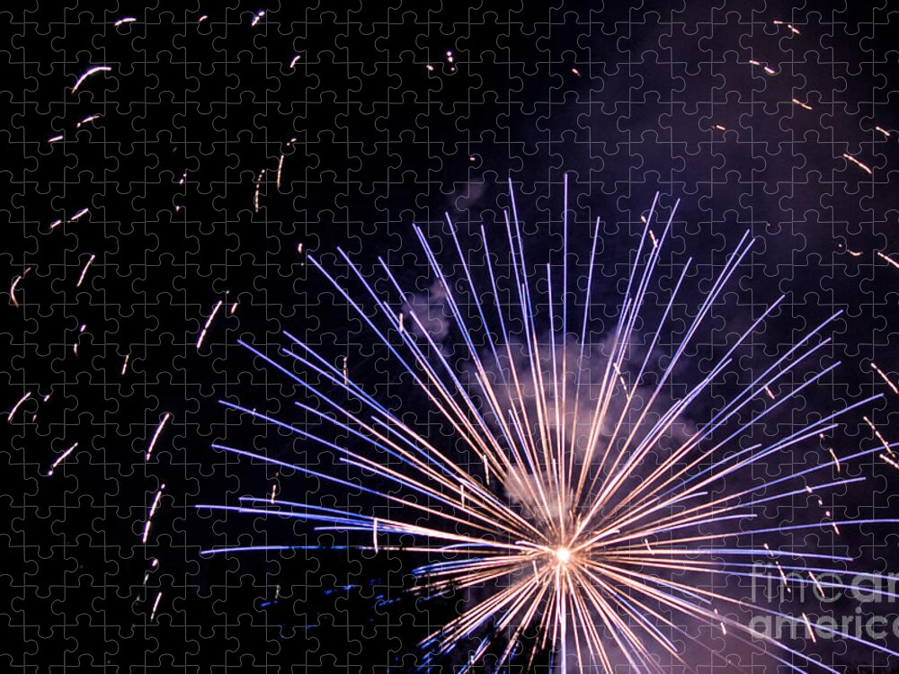Fireworks Jigsaw Puzzle featuring the photograph Multicolor Explosion by Suzanne Luft