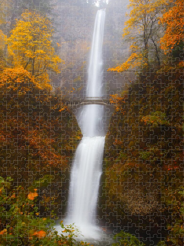 Multnomah Falls Jigsaw Puzzle featuring the photograph Multnomah Morning by Darren White