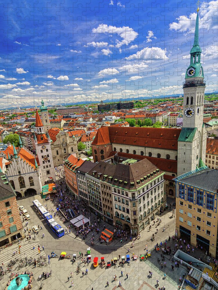 Crowd Jigsaw Puzzle featuring the photograph Munich Cityview by Juergen Sack