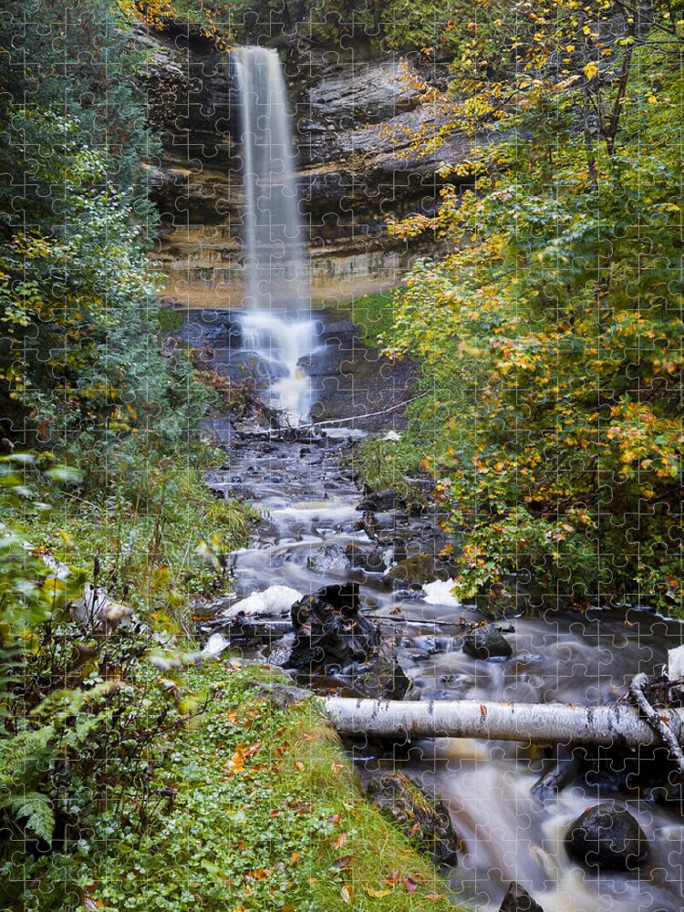Autumn Jigsaw Puzzle featuring the photograph Munising Falls by Jack R Perry