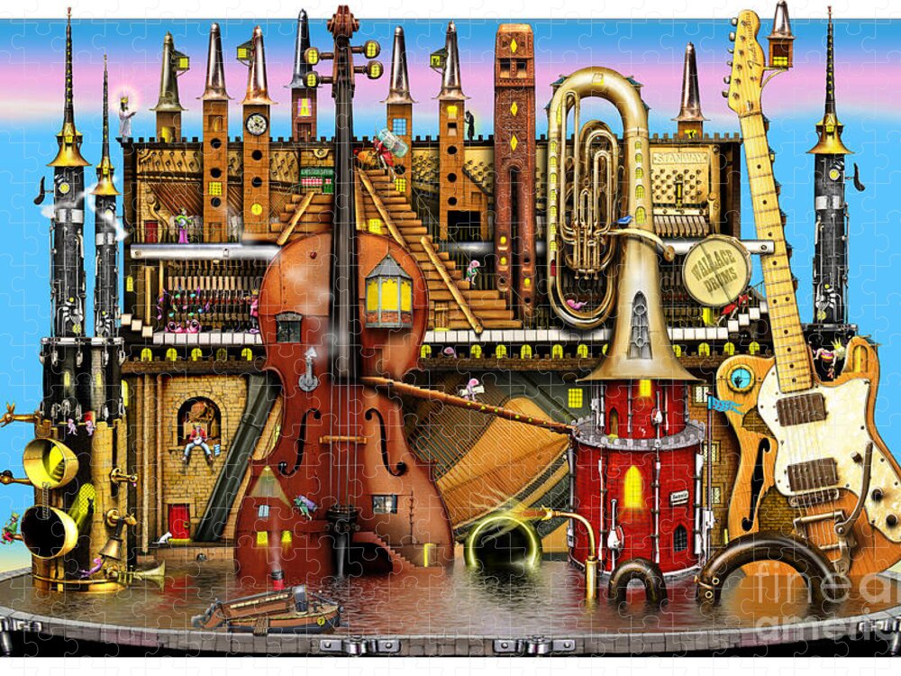 Colin Thompson Jigsaw Puzzle featuring the digital art Music Castle by MGL Meiklejohn Graphics Licensing
