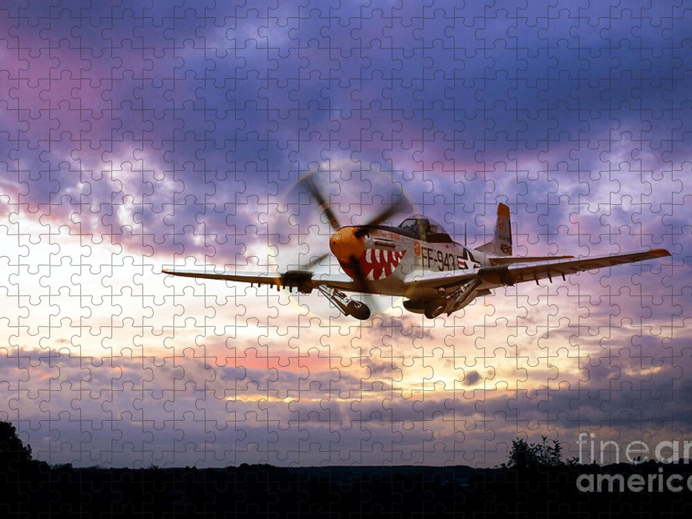 P-51 Mustang Jigsaw Puzzle featuring the digital art Mustang Scramble by Airpower Art