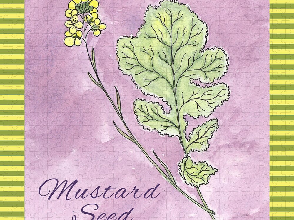 Mustard Jigsaw Puzzle featuring the painting Mustard Seed by Christy Beckwith
