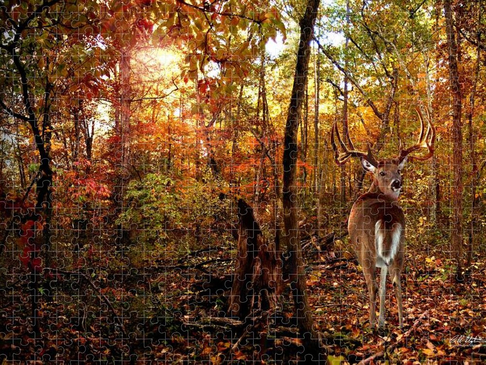 Deer Jigsaw Puzzle featuring the digital art My Place by Bill Stephens
