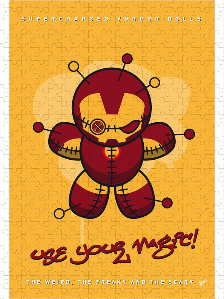  Voodoo Jigsaw Puzzle featuring the digital art My SUPERCHARGED VOODOO DOLLS IRONMAN by Chungkong Art