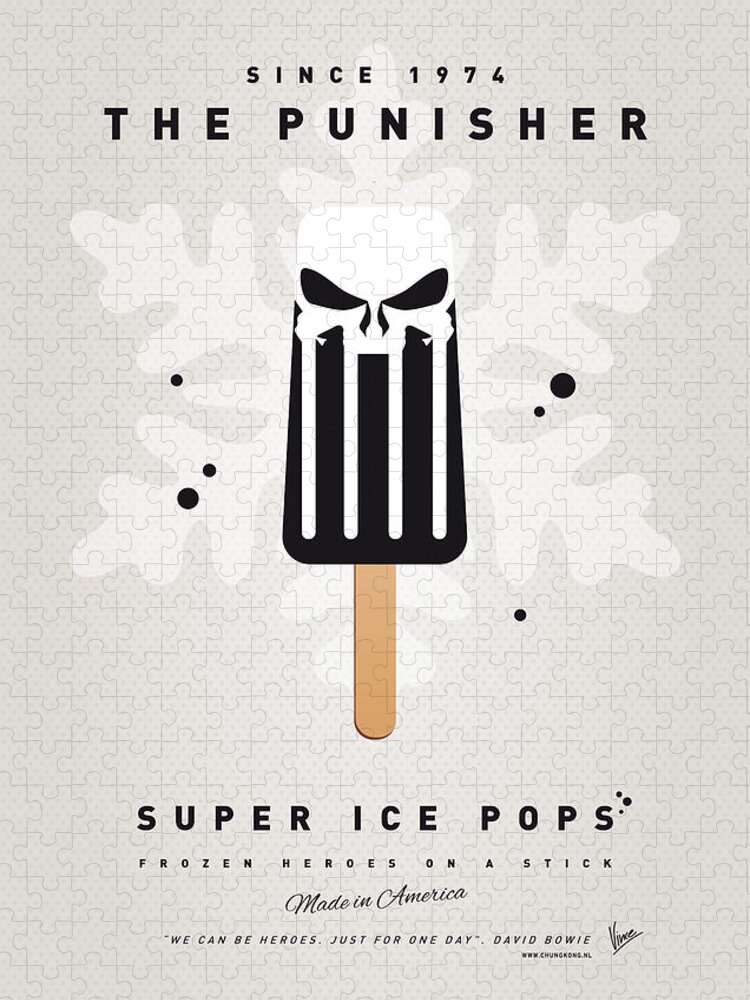 Superheroes Jigsaw Puzzle featuring the digital art My SUPERHERO ICE POP - The Punisher by Chungkong Art
