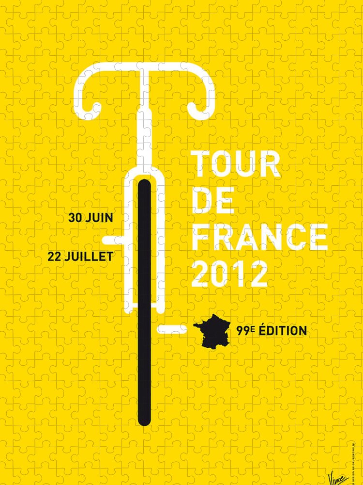 2012 Jigsaw Puzzle featuring the digital art MY Tour de France 2012 minimal poster by Chungkong Art